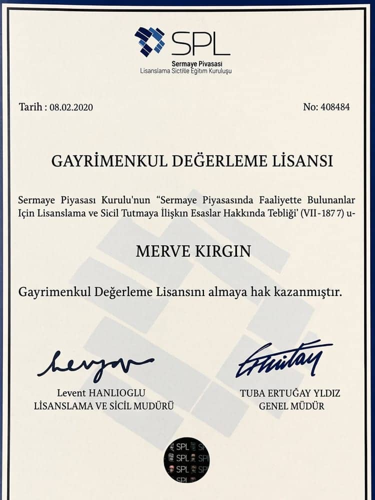 Gayrimenkul Değerleme Lisansı - Merve Kırgın