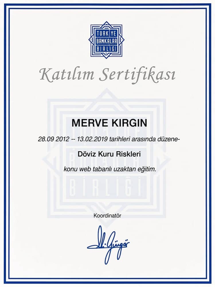 Katılım Sertifikası - Döviz Kuru Riskleri - Merve Kırgın
