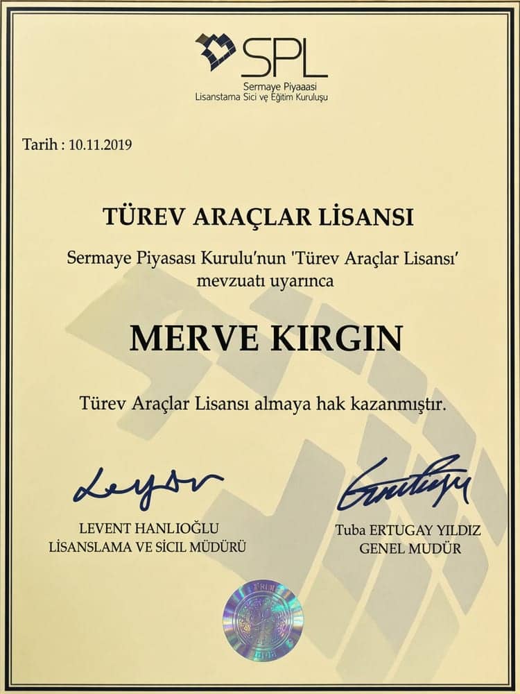 Türev Araçlar Lisansı - Merve Kırgın
